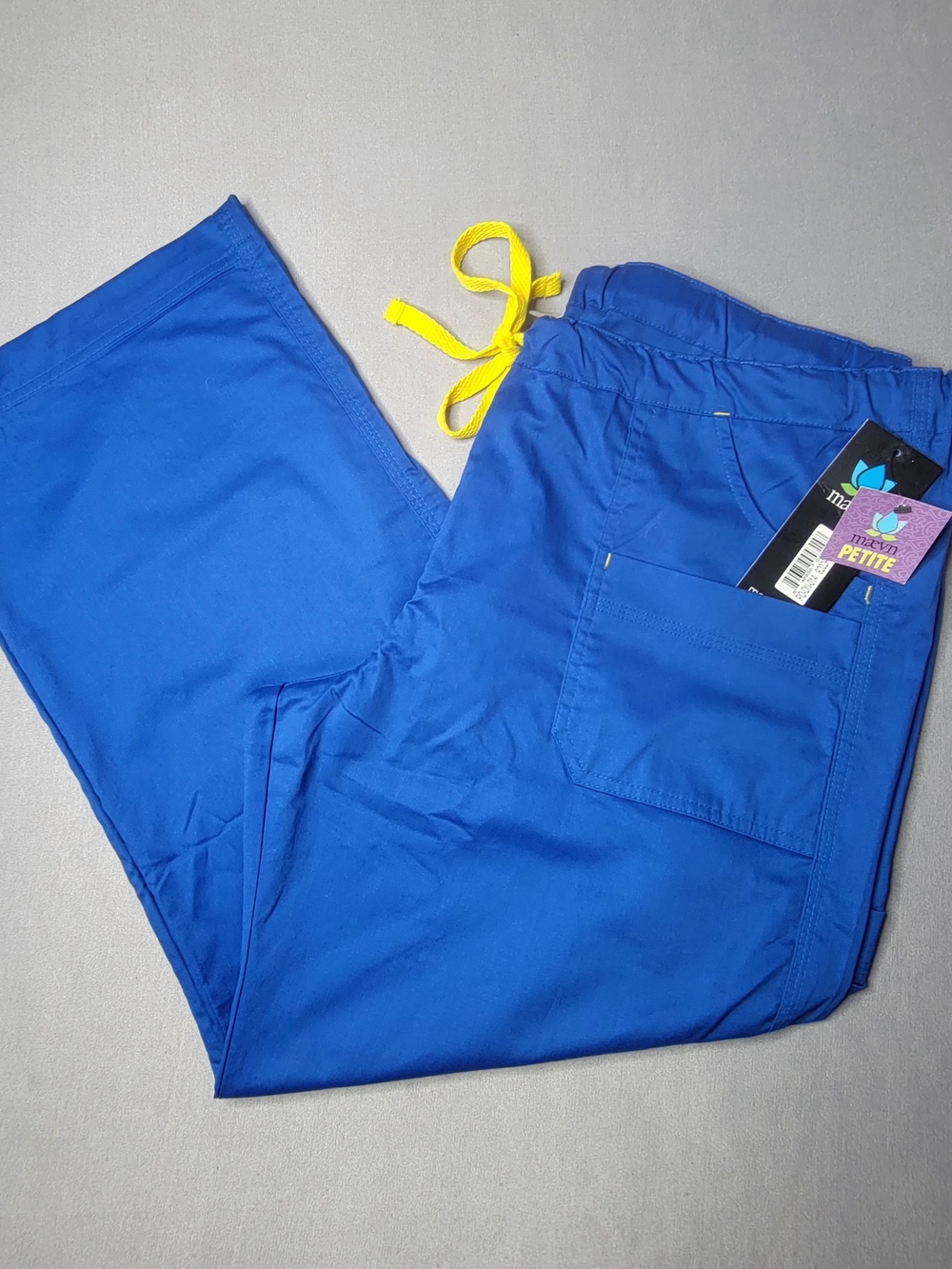 Maevn Mens Drawstring Utility Pants Royal Blue With Yellow Cord Size XL-P